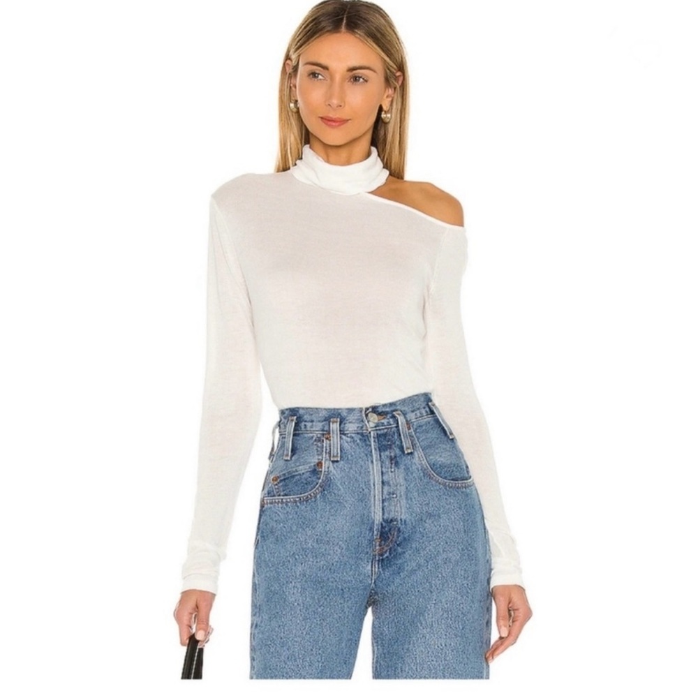 One Grey Day X Revolve White Penny Cutout Turtleneck Long Sleeve Knit